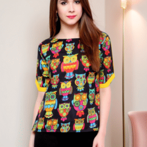 Conversational Print Cotton Top